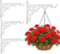 Landhoow 4 Pcs 15.6" Cast Iron Hanging Outdoor Wall Hanger, White by Landhoow