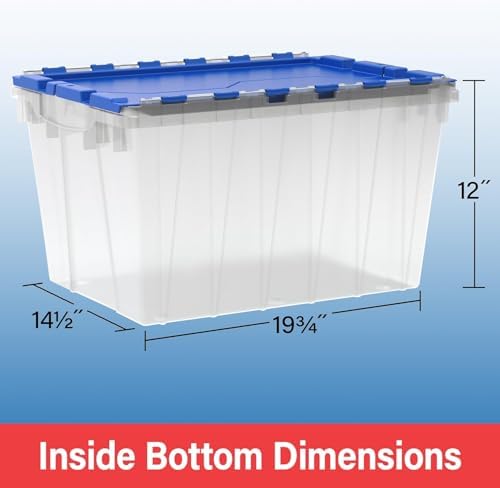 Akro-Mils KeepBox 12 Gal Storage Box, Lid Attached, Stackable, Red/Green - Image 6