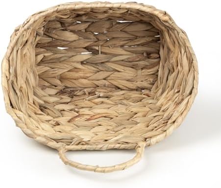 Hanging Wall Basket Handwoven Wicker Basket, Natural Water Hyacinth - Image 3