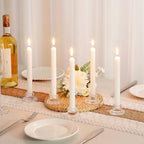 ZQXJWF Clear Glass Taper Candle Holders Set, Round Base Design, Elegant Dining Table Decor, for Table Centerpiece Wedding Party Advent Christmas Home Decorations (48, Clear) - Image 6
