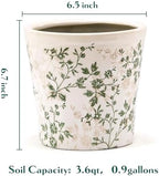 Teweiqi Ceramic Planter Without Drainage Hole, 6.7 Inch - Indoor/Outdoor Flower Pot for Orchids, Succulents, Green Floral Modern Farmhouse Design Plant Pot for Home,Office & Garden Décor, Ideal Gift - Image 4
