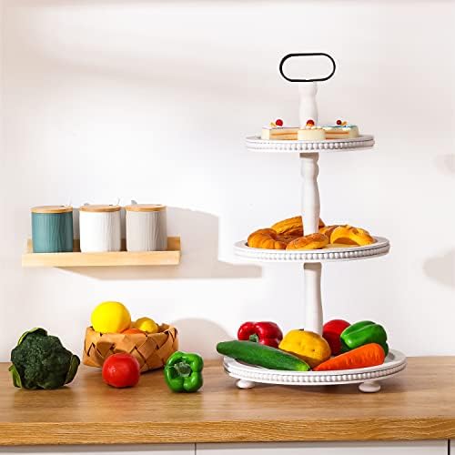 Urban Deco Wooden Tiered Tray 3-Tier Decorative Tray Farmhouse Serving Tray - Image 5