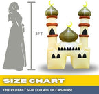 6FT Ramadan Inflatable Beige and Green Mosque - Islamic Ramadan Decor for Outdoor Front/Back Lawns, Built-in LED Lights and Fan to Blow Up with Air, Iftar/Eid Gift, By RamadanInflatables.com - Image 5