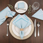 Folkulture Cloth Napkins, Set of 12, Fringe Blue (18x18 Inch) by Folkulture