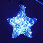 LED Decorative Lamp Star Moon Lamp Table Lamp 3D Magic Moonlight Wrought Iron Night Light Christmas Home Decoration Office Birthday Gift USB Power Supply (Pentagram Blue) - Image 2