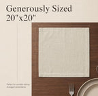 Urban Villa Cloth Napkins Cotton 20x20 (Set of 12) Beige/White - Image 3
