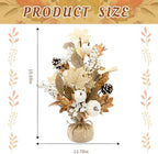 Lighted Thanksgiving Table Tree, Neutral Fall Decor for Home Centerpiece - Image 3