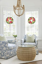 Briful Spring Floral Wreath for Front Door, 16in Artificial Hanging Wreath with Silk Flowers & Greenery Outdoor Flower Wreath for Home Porch Entryway Wall Decor - Image 5