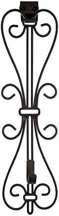 Front Door Wreath Hanger, Adjustable Hook Length Elegant Design, Brown by VillageLightingCompany