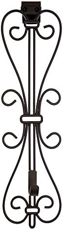 Front Door Wreath Hanger, Adjustable Hook Length Elegant Design, Brown by VillageLightingCompany