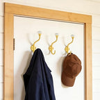 TUNNY Coat Hooks - 5 Pack Yellow Towel Hooks Robe Hooks Decorative Wall Hooks for Bathroom Bedroom Kitchen Towel Robe Clothes Cabinet Closet Bathroom Hardware - Image 6