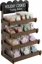 HOTCAN Wooden Cookie Display Stand with Chalkboard Sign for Bakers, Vendors, Craft Fairs | Pastry Display for Market Booths & Events | 4 Tiered Cookie Display for Muffins, Cakes, and Pastries (Brown) by HOTCAN