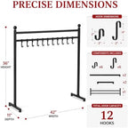 Christmas Stocking Holder Stand 12 Hooks Free Standing Vertical Hanger - Image 7