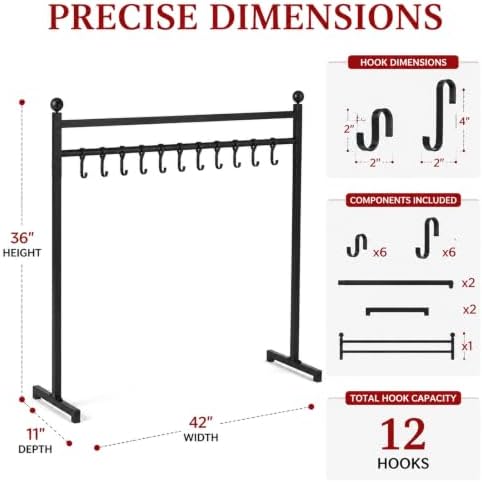 Christmas Stocking Holder Stand 12 Hooks Free Standing Vertical Hanger - Image 7