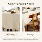 Linen World Linen Tablecloth - 100% French Linen Table Cloth 90" x 90" Inch,Washable Square Tablecloth for Dining,Outdoor,Weddings and Restaurants,Decorative Thanksgiving Christmas,Sand Beige - Image 3