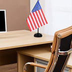 48 Pieces Black Miniature Flag Stand Plastic Mini Flag Holder Small Desk Banner Stand Base for Holding Office Garden Table Stick, 0.28 Inches in Hole Diameter - Image 6