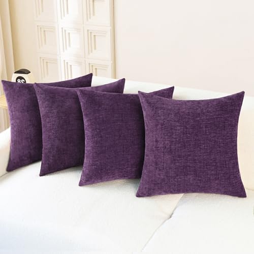 CaliTime Decorative Couch Throw Pillow Covers 18 X 18 Inches Plum Purple by CaliTime