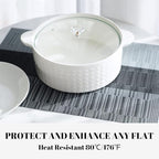 Placemats Set of 12 Vinyl/Plastic Woven Place Mats for Kitchen Table Indoor/Outdoor Washable Placemat Wipeable Dining Table Mats (Ombre Silver Grey Black,12) - Image 4