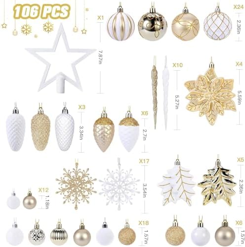 SHareconn 106 PCS Christmas Ball Ornaments for Christmas Tree Decorations - Image 2