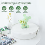 Round Woven Placemats Set of 8 with Holder Heat Resistant Placemats 13.5 Inches Farmhouse Cotton Rope Place Mats for Dining Tables Trivets for Hot Dishes, White - Image 2