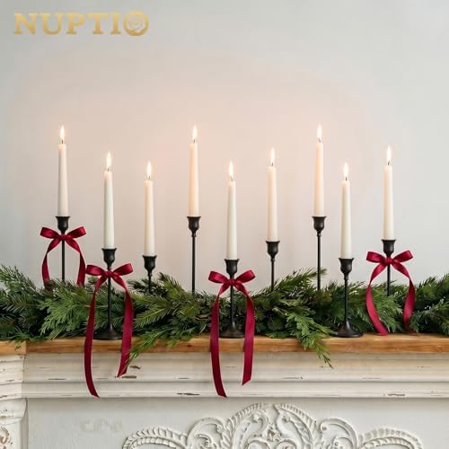 Nuptio Black Candlestick Holders 30 Pcs Candle Sticks Holder Metal Tapered Candle Holder Taper Candle Holders for Wedding Christmas Party Celebration Mantel Dinner Home Decoration - Image 2