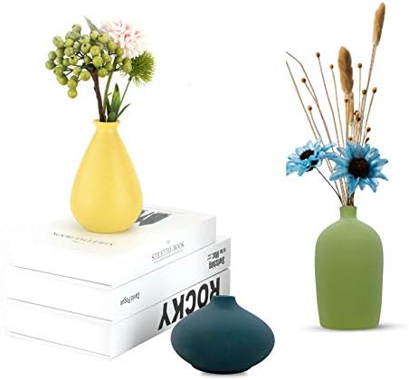Small Ceramic Vase Decorative, Set of 4 Flower Bud Vases - Image 5