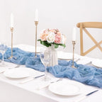 Dusty Blue Fall Cheesecloth Table Runner Boho Dinning Decor 10ft, 12 Pack - Image 3