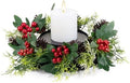 MOYEE Christmas Candle Holder Wreath Single 14 inch, Christmas Candle Ring by Unknown