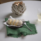 Handmade Cloth Napkins 100% Cotton Napkins with Fringe，Delicate Handmade Cloth Napkins for Dinners, Parties, Weddings and More，18 x 18 Inch Set of 12 - Green - Image 4