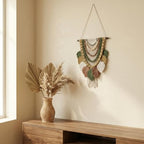 Jditngp Macrame Wall Hanging Boho Leaf Woven Tapestry,Bohemian Chic Home Decor Handmade Leaves Feather Tassel Wood Bead Pendants Wall Art Decorations for Bedroom Living Room Apartment 15.75"WX27.56"L - Image 4