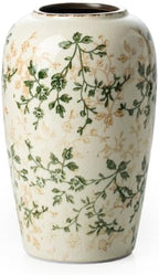 Ceramic Flower Vase for Home Decor, Vintage Green Decorative Vase 8.5 Inch - Image 7