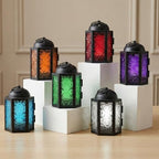 VELA LANTERNS Mini Moroccan Tea Light Candle Holder Lanterns – 4.25" Small Decorative Lantern for Table or Hanging, Metal with Glass Panels – Ramadan, Wedding, Home Decor, Assorted (Set of 6) by VelaCandleLanterns