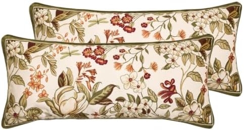ISAENNE Designer Velvet Throw Pillow Covers,28"x12" Set of 2-Grace A by Isaennehomedecoration