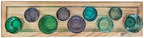 Creative Co-Op 9-Piece Blue and Green Glass Votive Holders on Wood Tray, Multicolor - Image 4