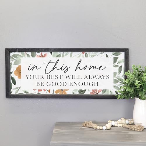 Simply Said, INC Farmhouse Frames Family Decor - In This Home Your Best Is Good Enough - 10 x 24 inch Rustic Wood Sign - Made in USA - FF1311 - Image 4