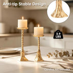 Pillar Candle Holders Set of 2, Candle Holders for Pillar Candles - Image 3