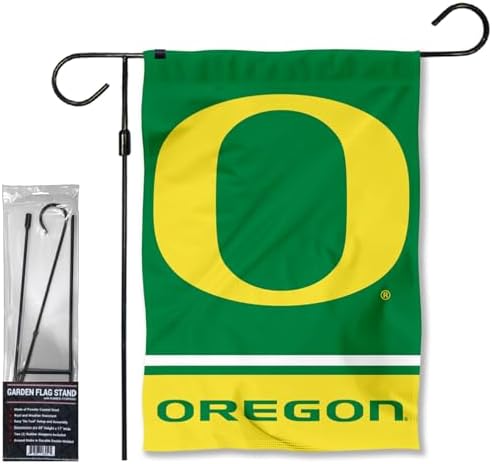 Oregon Garden Banner Flag with Flag Pole Stand Set by CollegeFlagsandBannersCompany
