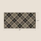 Easy Jute 2x4 Entryway Rug, Black & Beige Diagonal Plaid, Washable - Image 2