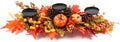 Fall Harvest Centerpiece with 3 Candle Holders, Maple & Pumpkin by DTNESS