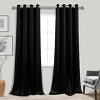 KOUFALL Extra Long Blackout Curtains 105 Inch,Gothic Curtains By Size 104 Length 2 Panels,Black - Image 3
