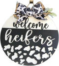 Wood front door sign Wood sign Home decor Welcome sign Sign for front door House warming gift Wedding gift (Welcome Heifers-DS023(A10) P002, 15" Width) by Unknown