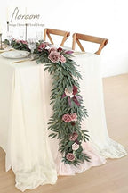 Floroom 6ft Artificial Eucalyptus Garland with Flowers Fake Greenery Faux Floral Vine Garland for Table Decor Wedding Centerpieces Bridal Shower Party Decorations, Dusty Rose & Mauve - Image 2