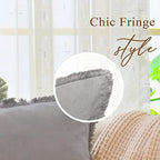 ZWJD Pillow Covers 26x26 Set of 2 Khaki Throw Pillow Covers with Fringe Chic Cotton Decorative Pillows Square Cushion Covers for Sofa Couch Bed Living Room Farmhouse Boho Decor - Image 5