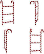 Rustic Mini Christmas Ladder Ornaments Vintage Metal Xmas Candy Cane Stripes Ladder Hanging Decor for Christmas Tree Door Indoor & Outdoor Home Porch Festive Displays Decorations Red and White - Image 7