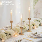 POKINE Gold Candle Holders Set of 6 for Taper Candle Holders - Image 4