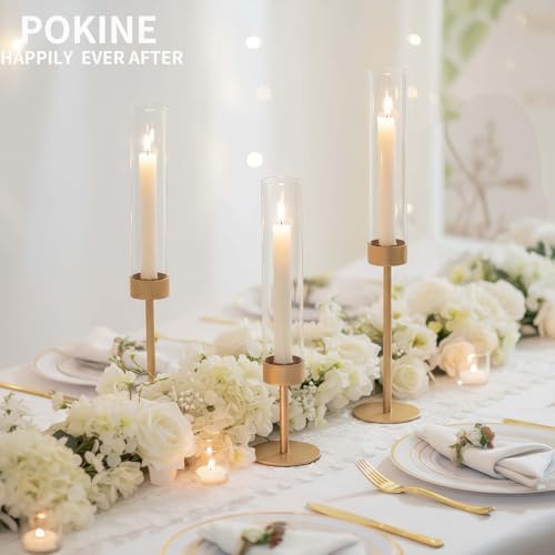 POKINE Gold Candle Holders Set of 6 for Taper Candle Holders - Image 4