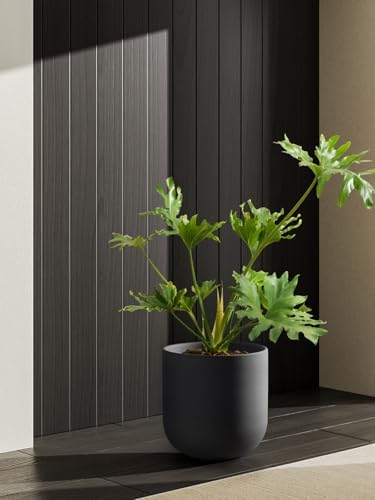 LE TAUCI 10 Inch Plant Pot, Ceramic Pots for Plants, Charcoal Gray - Image 5