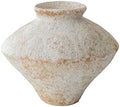 Rustic Textured Ceramic Vase, Handcrafted White Pottery Vase for Home Decor by CozyWel