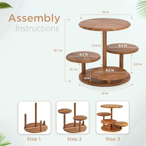 4 Tier Cupcake Stand, Cupcake Tower Stand 50 Cupcakes, Coasters Set of 4 Free, Halloween Cupcake Stand, Wooden Dessert Display for Birthday, Perfect for Tiered Cake Stand Enthusiasts - Image 3