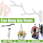 Blulu 2 Pcs Cast Iron Plant Hanger Wall Bracket Tree Branch, White - Image 4